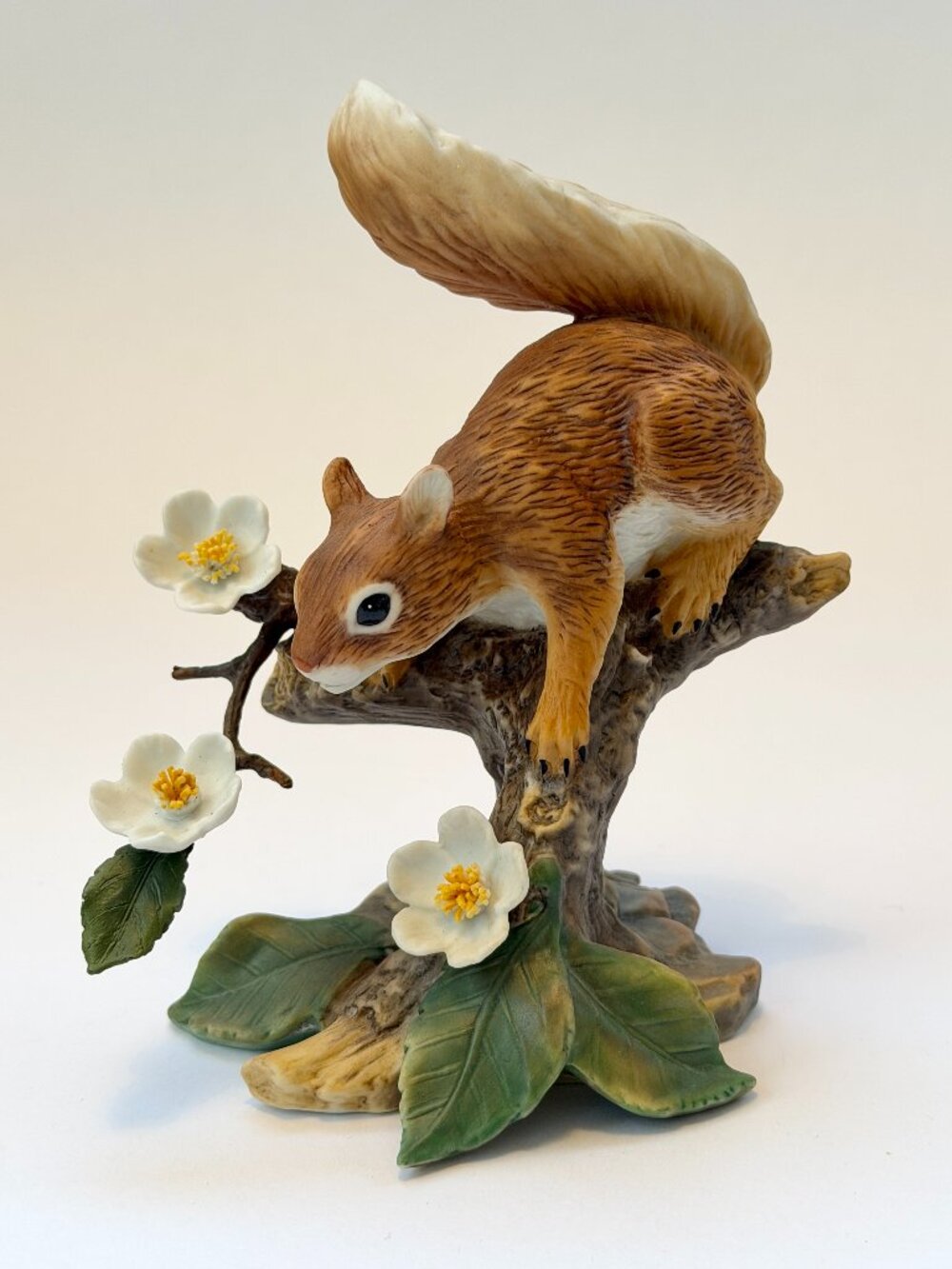 Lenox “Springtime Scamper” Red Squirrel Porcelain Figurine with Cherry Blossom